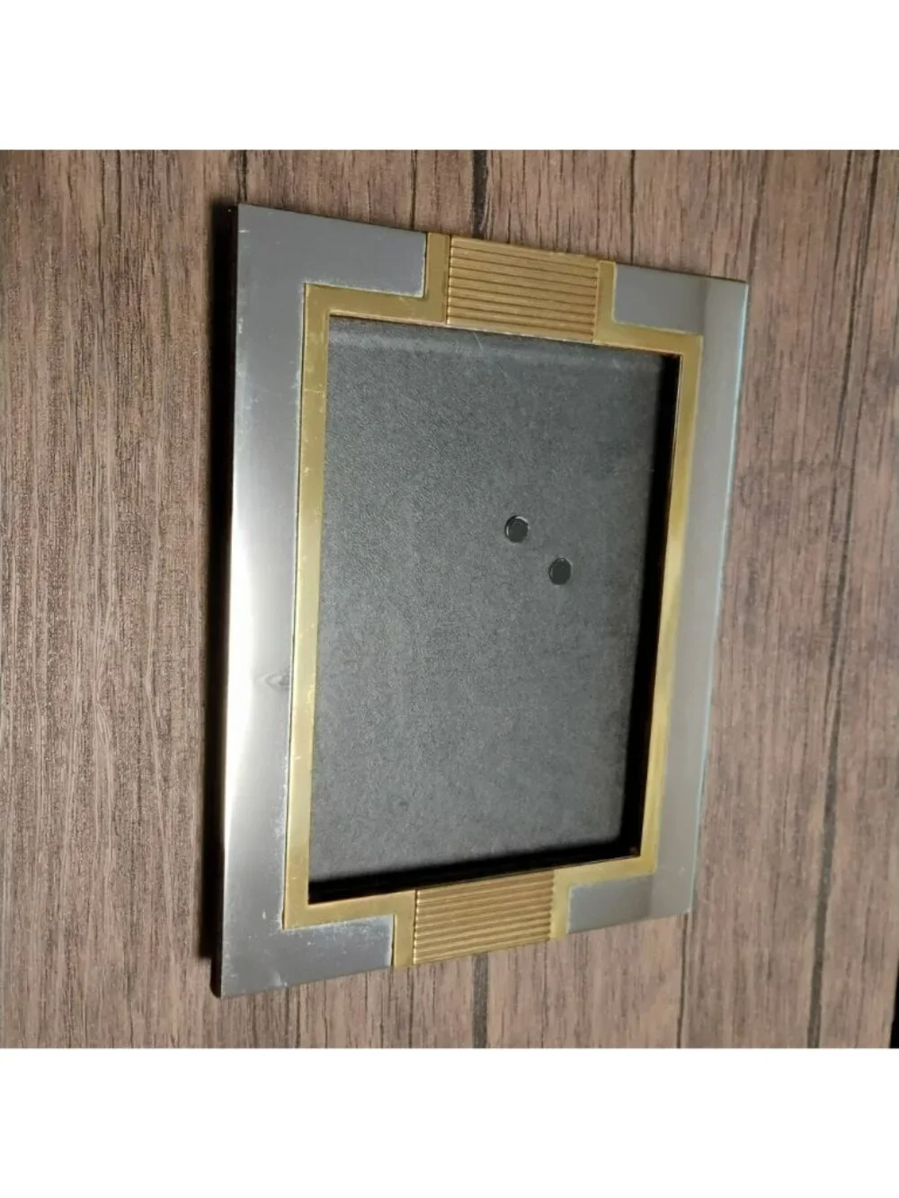 Metallic Silver & Gold Art Deco Picture Frame 9x7 With Velvet Backing, 5x7 Photo